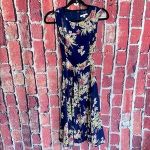 Amelia Navy Floral Print women Dress - Size 2